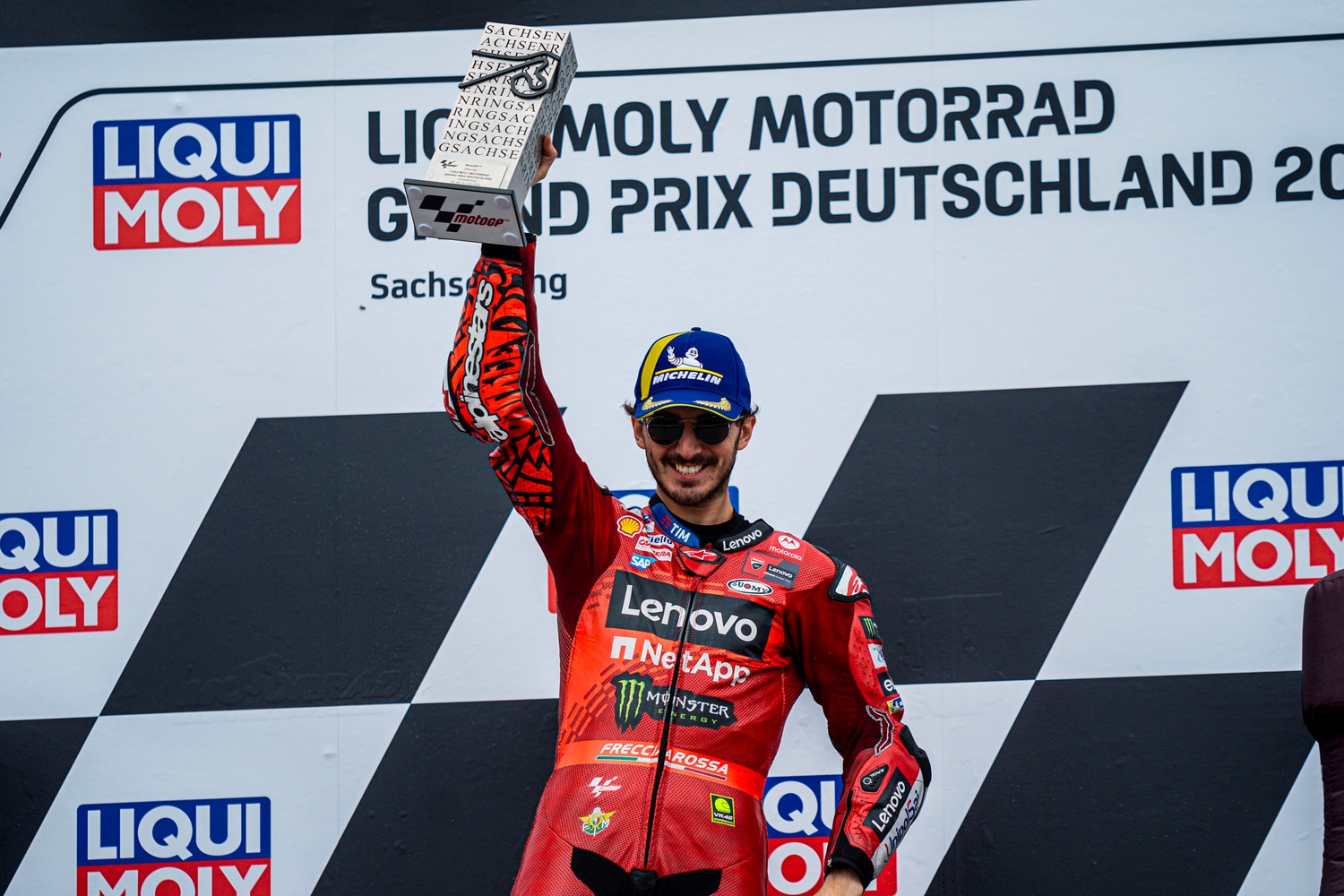 Francesco Bagnaia and the Ducati Lenovo Team win the Sachsenring race ...